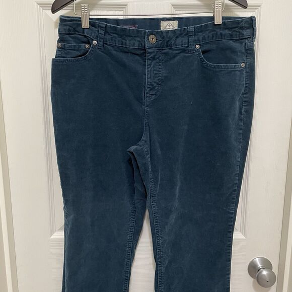 St. John's Bay Corduroy Pants Dark Blue Teal‎ Women's Size 14 Straight Leg - Picture 3 of 9